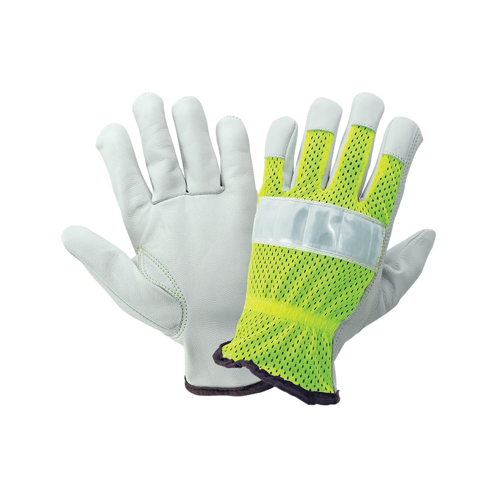 Global Glove High-Visibility Mesh Back Premium Goatskin Leather
